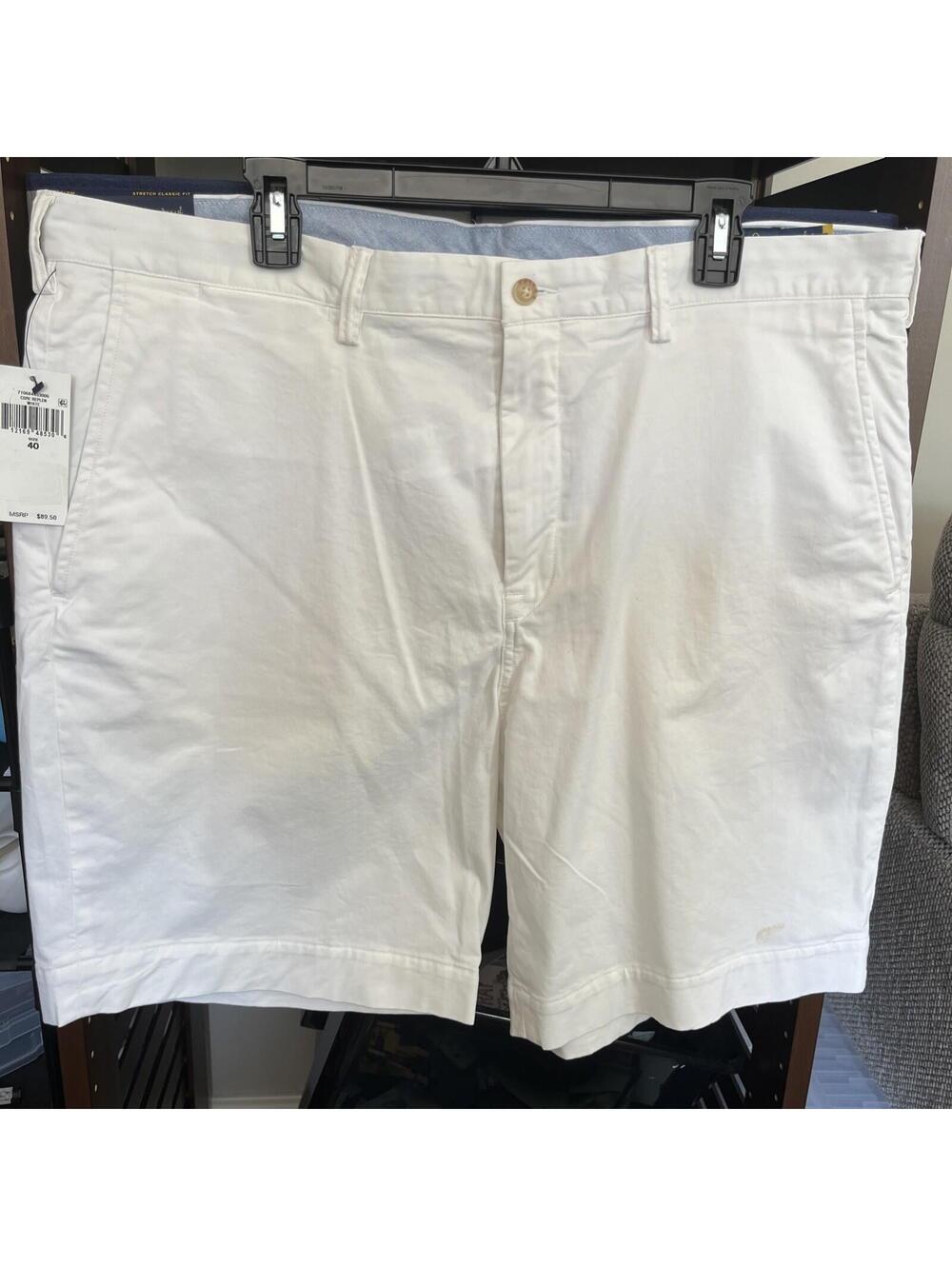 NEW! Polo Ralph Lauren Men's Stretch Classic Fit  9" Shorts Waist 40 Chino White